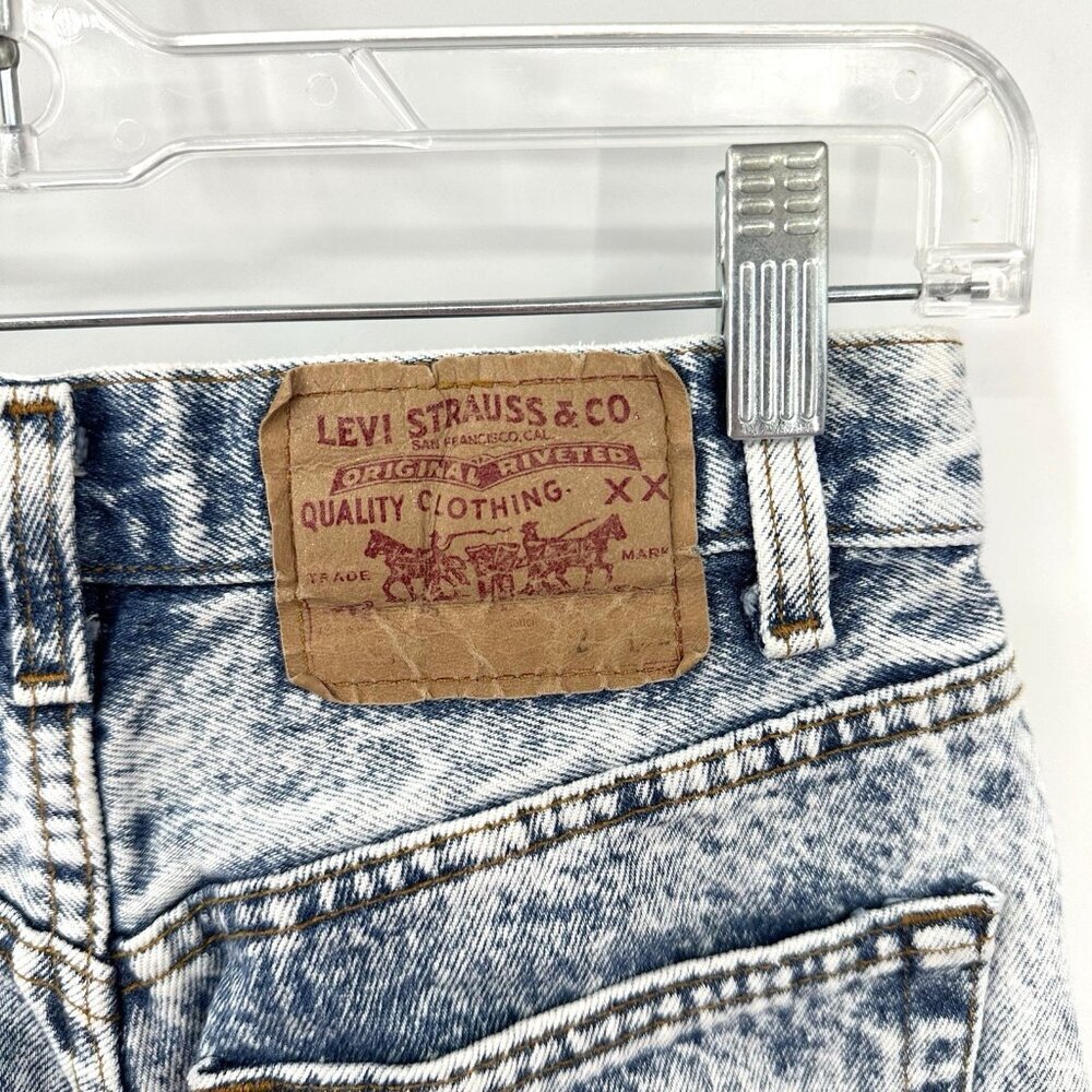 LEVIS 501 jeans acid wash blue 25W 31L US 2 4 vintage 80s 90s high rise straight - Picture 11 of 14